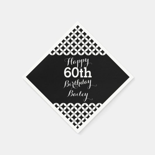 Serviette En Papier Motif circulaire 60e anniversaire serviettes en pa (Coin)