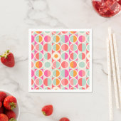 Serviette En Papier Motif circulaire rose chaud (En situation)