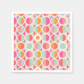 Serviette En Papier Motif circulaire rose chaud (Devant)