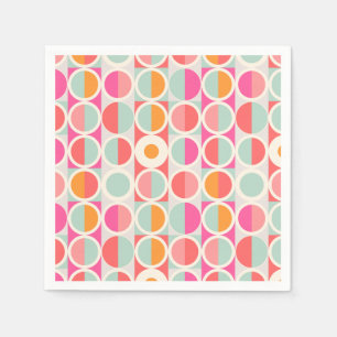 Serviette En Papier Motif circulaire rose chaud