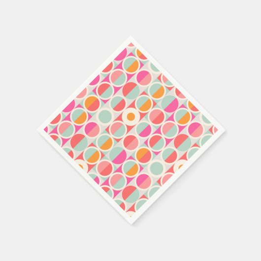 Serviette En Papier Motif circulaire rose chaud (Coin)