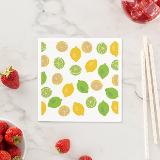 Serviette En Papier Motif citron et citron vert (En situation)