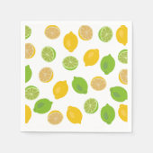 Serviette En Papier Motif citron et citron vert (Devant)
