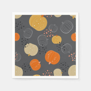 Serviette En Papier motif citrouille