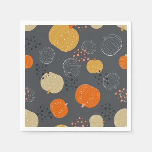 Serviette En Papier motif citrouille (Devant)