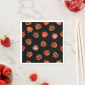 Serviette En Papier motif citrouille (En situation)