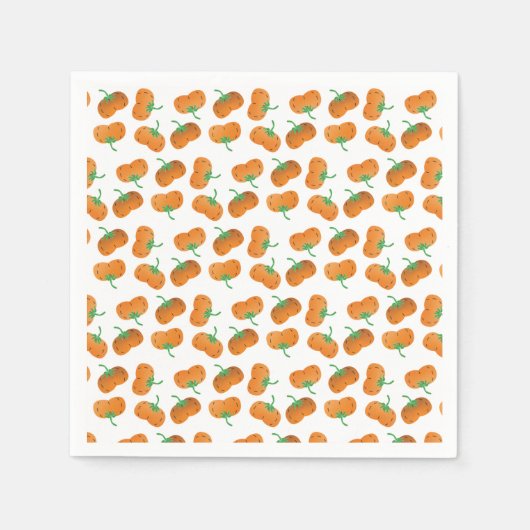 Serviette En Papier Motif citrouille Automne Automne Orange Vert (Devant)
