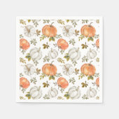 Serviette En Papier Motif Citrouille d'aquarelle d'automne (Devant)