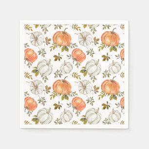 Serviette En Papier Motif Citrouille d'aquarelle d'automne