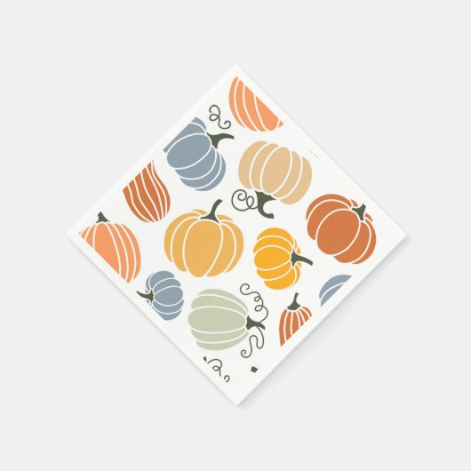 Serviette En Papier Motif Citrouille d'automne coloré (Coin)