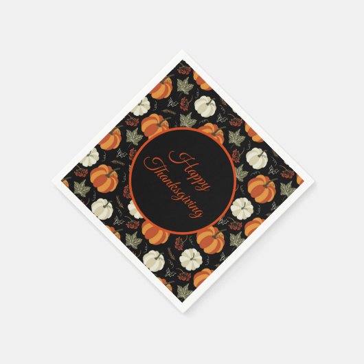 Serviette En Papier Motif Citrouille d'automne Thanksgiving (Coin)