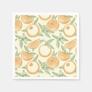 Serviette En Papier Motif classique aux fruits orange