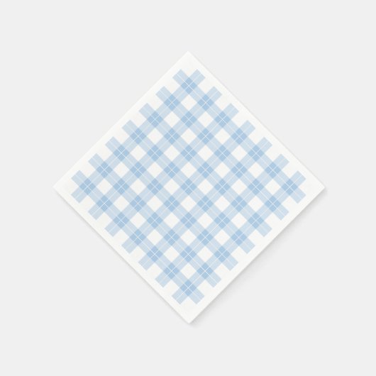 Serviette En Papier Motif classique bleu clair et blanc (Coin)