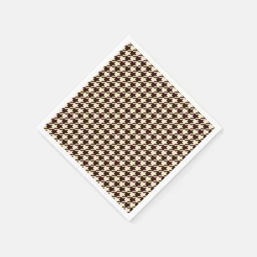 Serviette En Papier Motif classique Brown ivoire Pepita Houndstooth (Coin)