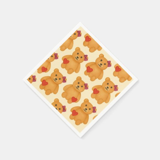 Serviette En Papier Motif classique d'ours en peluche (Coin)