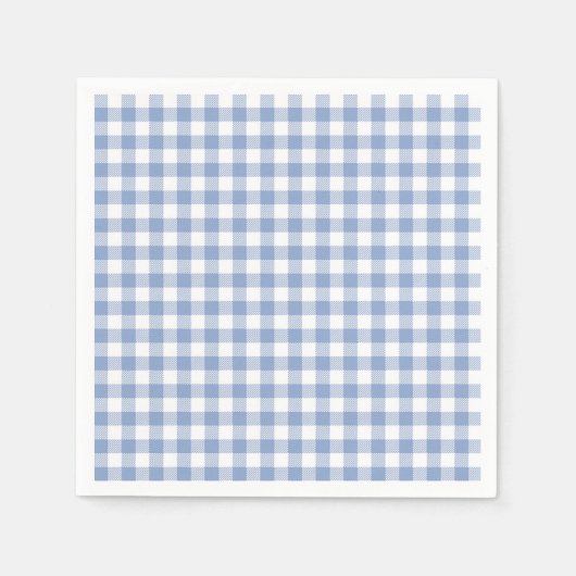 Serviette En Papier Motif classique En vichy bleu coché (Devant)