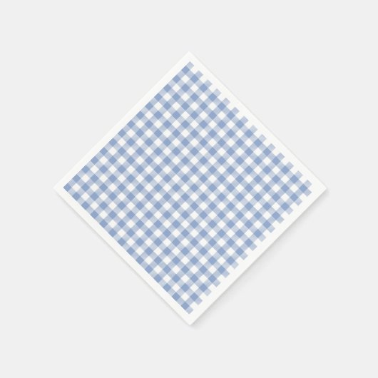 Serviette En Papier Motif classique En vichy bleu coché (Coin)