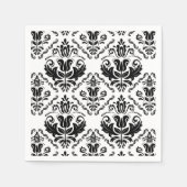 Serviette En Papier Motif classique noir blanc Damas - élégant chic (Devant)