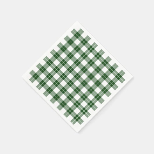 Serviette En Papier Motif classique vert et blanc (Coin)