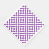 Serviette En Papier Motif classique violet et blanc À damiers (Coin)