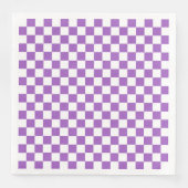 Serviette En Papier Motif classique violet et blanc À damiers (Devant)
