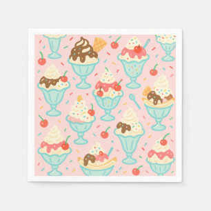 Serviette En Papier Motif coloré de sundaes de glace