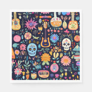 Serviette En Papier Motif coloré Dias de los muertos