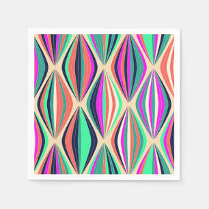 Serviette En Papier motif coloré moderne des années 1960