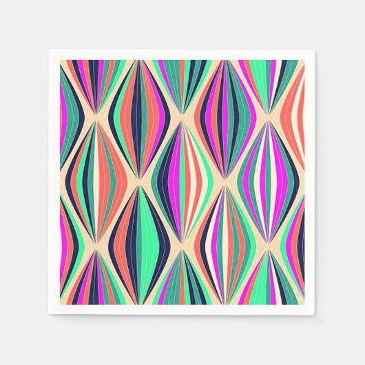 Serviette En Papier motif coloré moderne des années 1960 (Devant)