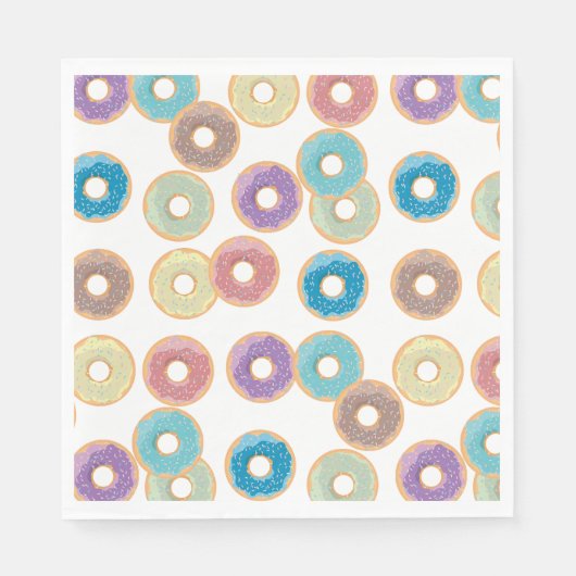 Serviette En Papier Motif coloré Pastel Donuts & Sprinkings (Devant)