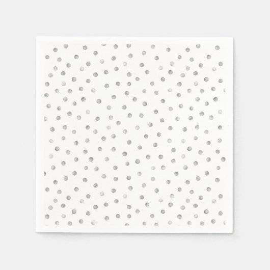 Serviette En Papier Motif Confetti blanc gris (Devant)