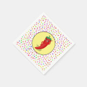 Serviette En Papier Motif Confetti Diva Piment Rouge Chaud (Coin)