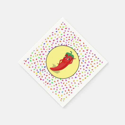 Serviette En Papier Motif Confetti Diva Piment Rouge Chaud (Coin)