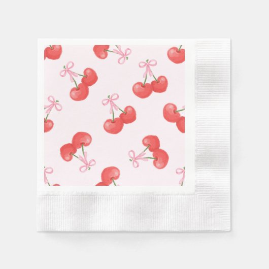 Serviette En Papier Motif Coquette Cherries (Devant)
