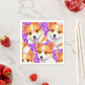 Serviette En Papier Motif Corgi (En situation)