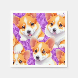 Serviette En Papier Motif Corgi