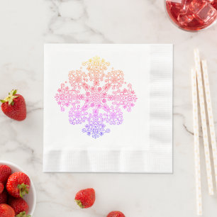 Serviette En Papier Motif couleur arc-en-ciel bohème