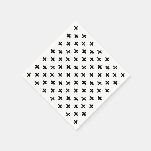 Serviette En Papier Motif croisé à encre noire (Coin)