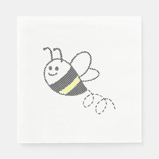 Serviette En Papier Motif croisé Imprimer Baby shower d'abeille mignon (Devant)
