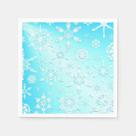 Serviette En Papier Motif Crystal Snowflakes (Devant)