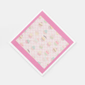 Serviette En Papier Motif Cupcake Gingham Rose (Coin)