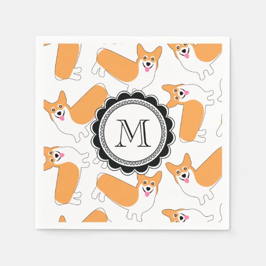 Serviette En Papier Motif Cute Corgi (Devant)