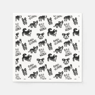 Serviette En Papier Motif Cute Corgi