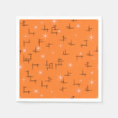 Serviette En Papier Motif d'âge atomique Orange Retro (Devant)