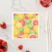 Serviette En Papier Motif d'agrumes - pamplemousse, citron, citron, ci (En situation)