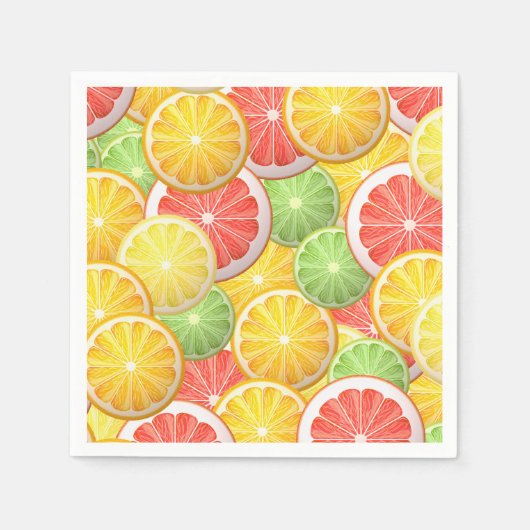 Serviette En Papier Motif d'agrumes - pamplemousse, citron, citron, ci (Devant)