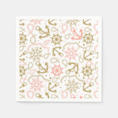 Serviette En Papier Motif d'Ancres d'or (Devant)