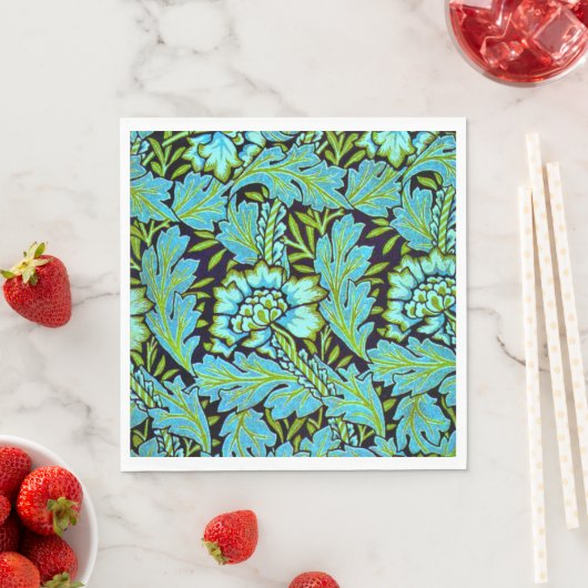 Serviette En Papier Motif d'Anemone par William Morris, (En situation)
