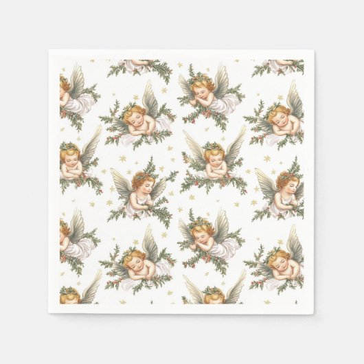 Serviette En Papier Motif d'anges modernes (Devant)