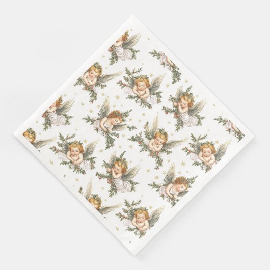 Serviette En Papier Motif d'anges modernes (Coin)